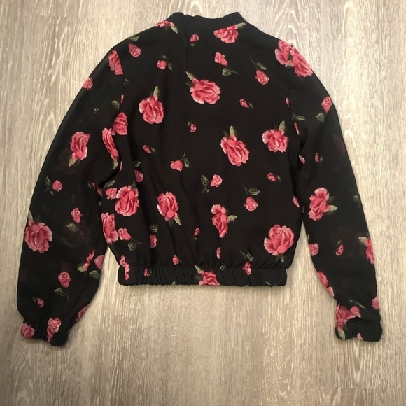 ⭐️SOLD⭐️ Japna Kids Pink Roses Floral Bomber Jacket Size 7 - Picture 2 of 6